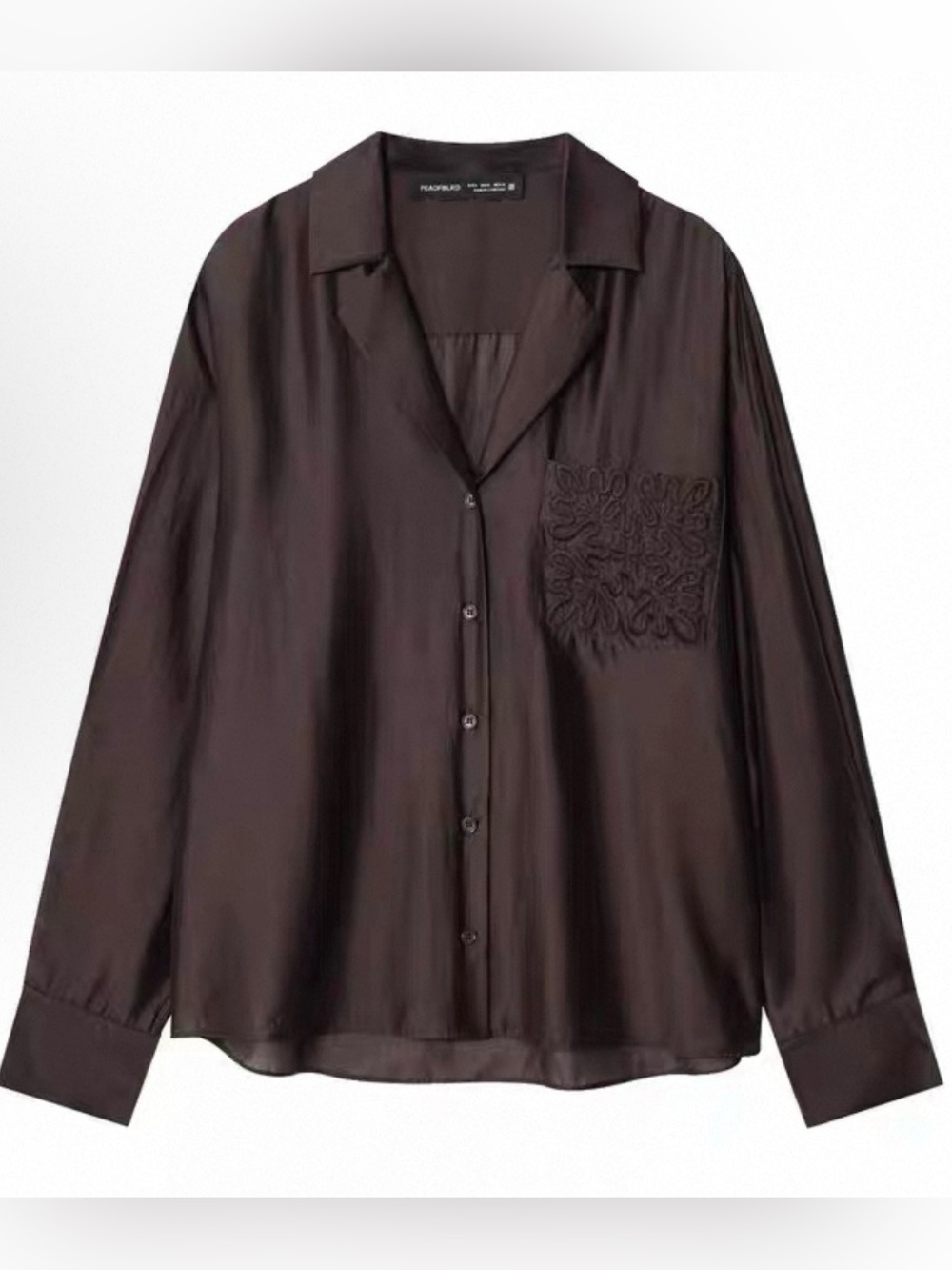 Like new brown Button-Cuff Blouse